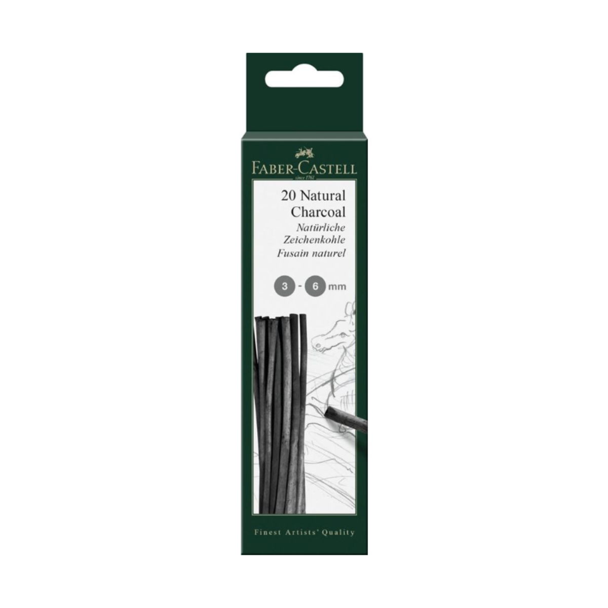 Faber Castell Pitt Natural Charcoal Sticks Pack 3 6mm Blank