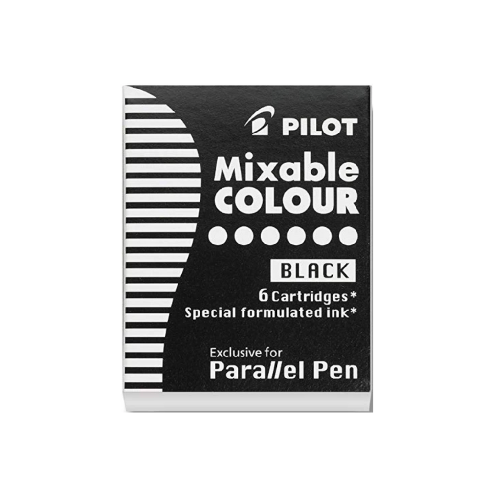 Pilot Parallel Pen Ink Cartridge Set of 6 Black Blank Canvas