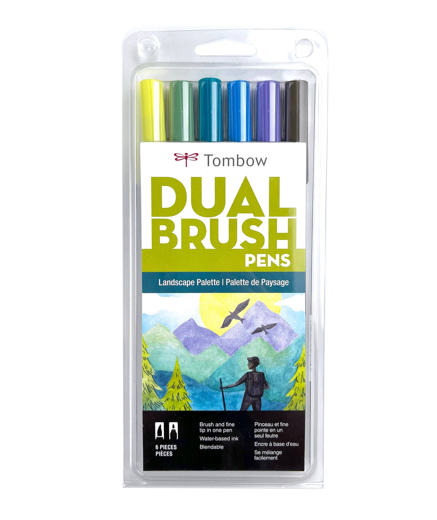 Tombow Dual Brush Pen Art Marker Set of 6 "Landscape Colours"