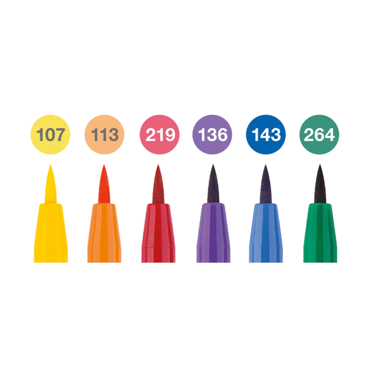 Faber-Castell Pitt Artist Brush Pen "Colour Wheel" Set of 6