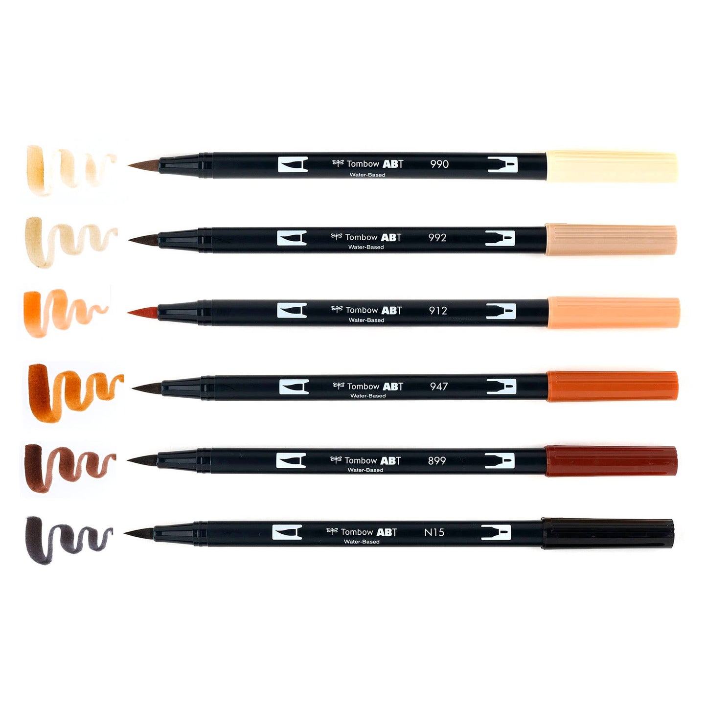 Tombow Dual Brush Pen Art Markers Set of 6 "Portrait Colours"