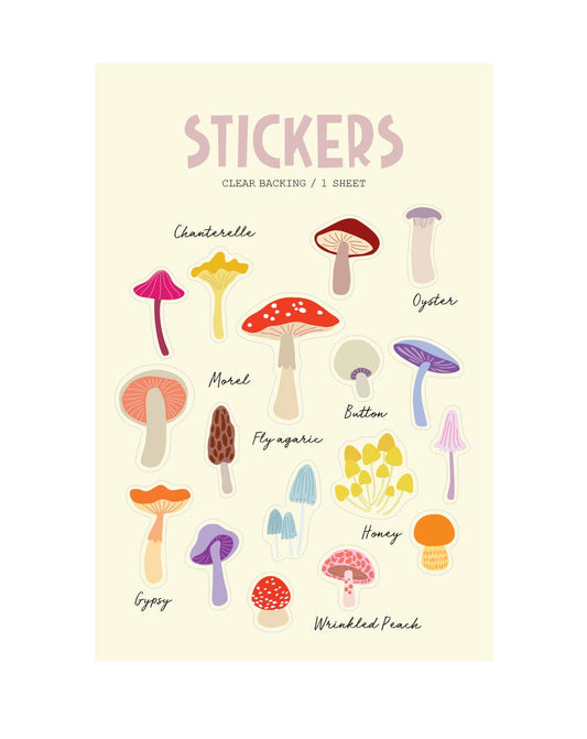 Mushrooms Clear Sticker Pack