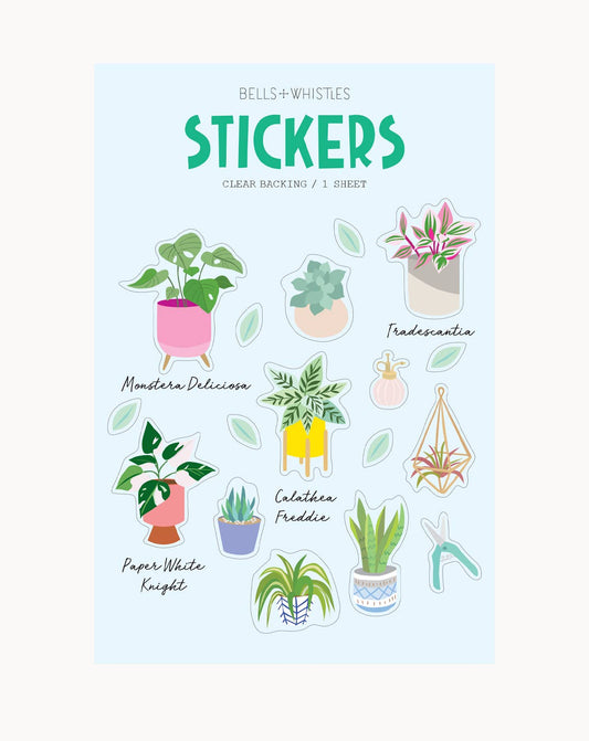 House Plants Clear Sticker Pack