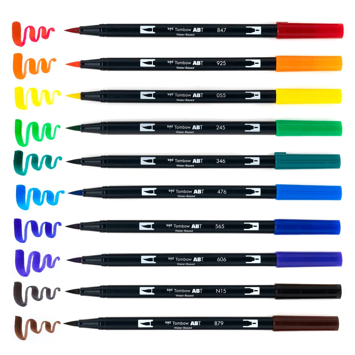 Tombow Dual Brush Pen Art Markers Set of 10 "Primary Colours"