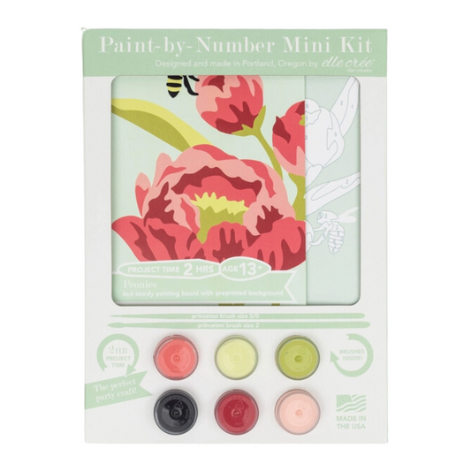 Elle Cree: Peonies MINI Paint-by-Number Kit