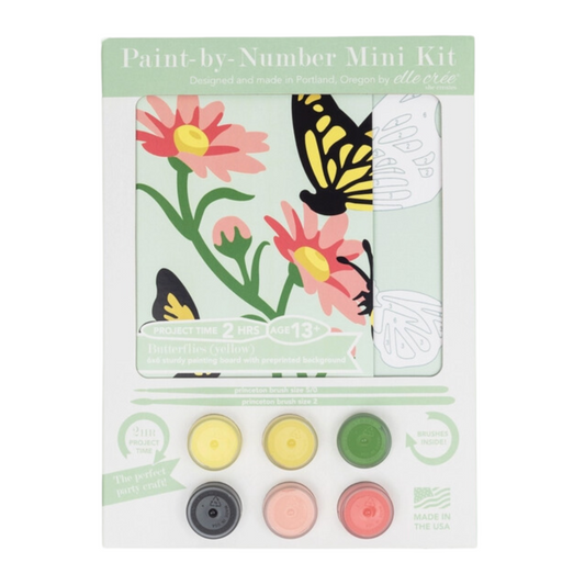 Elle Cree: Butterflies (Yellow) Mini Paint-By-Number Kit