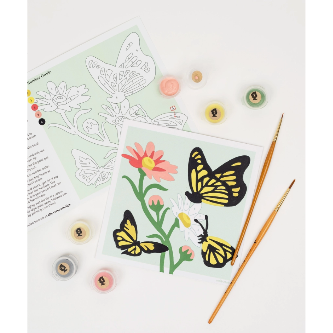Elle Cree: Butterflies (Yellow) Mini Paint-By-Number Kit