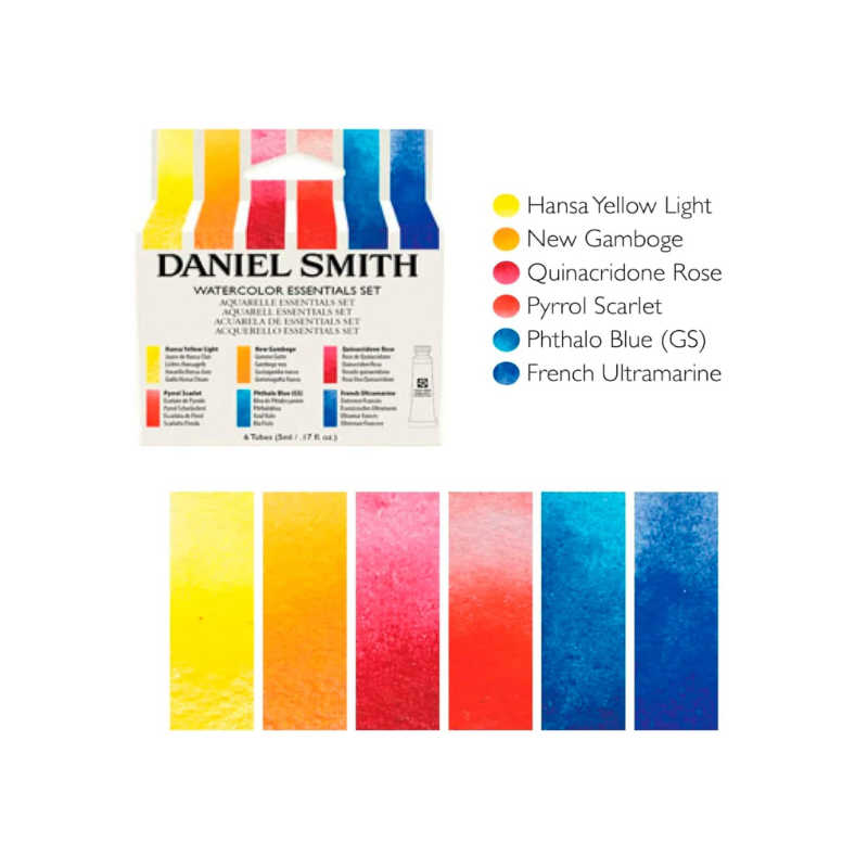 Daniel Smith Extra-Fine Watercolours Essentials Set of 6 - 5ml Tubes