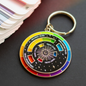 Colour Wheel Enamel Keychain Black