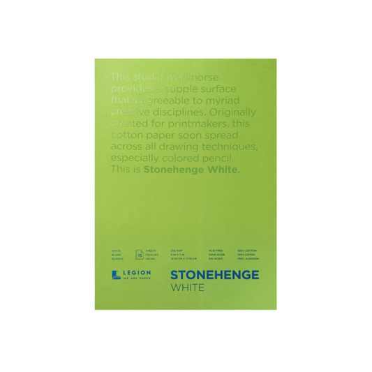 Stonehenge Drawing Pad White 5x7” 125 lbs 15 sheets