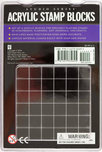 Acrylic Block Stamp Set (6 clear blocks)