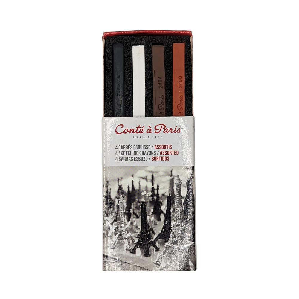 Conte Sketching Crayon Matchbox 4-Piece Set