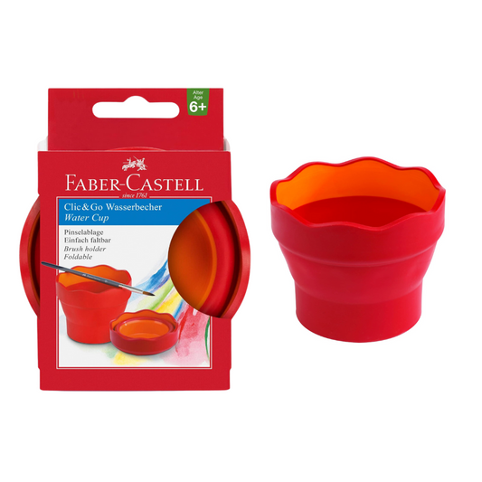 Faber-Castell Clic & Go Portable Paint Water Cup (Red)