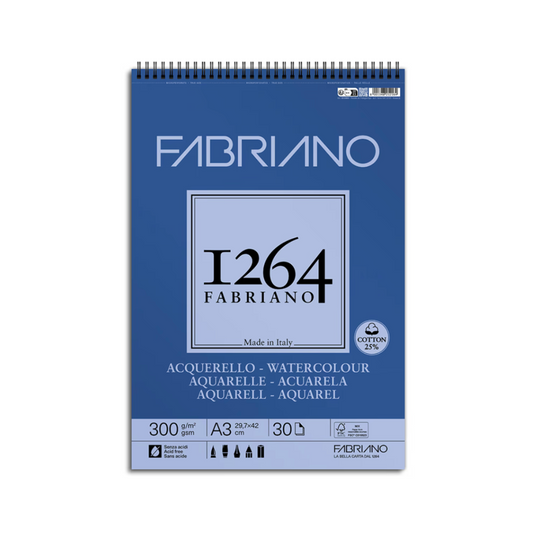 Fabriano 1264 Watercolour Pad CP 9x12" 140lb 30 Sheets Wire Bound