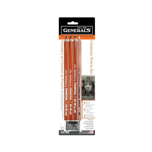 General's Charcoal Pencils Set of 4 HB/2B/4B/6B