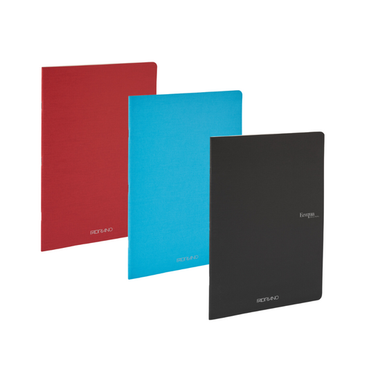 Fabriano ECOQUA Stapled Blank Notebook Black 8x11"