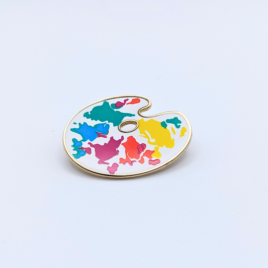 Paint Palette Enamel Pin (White)