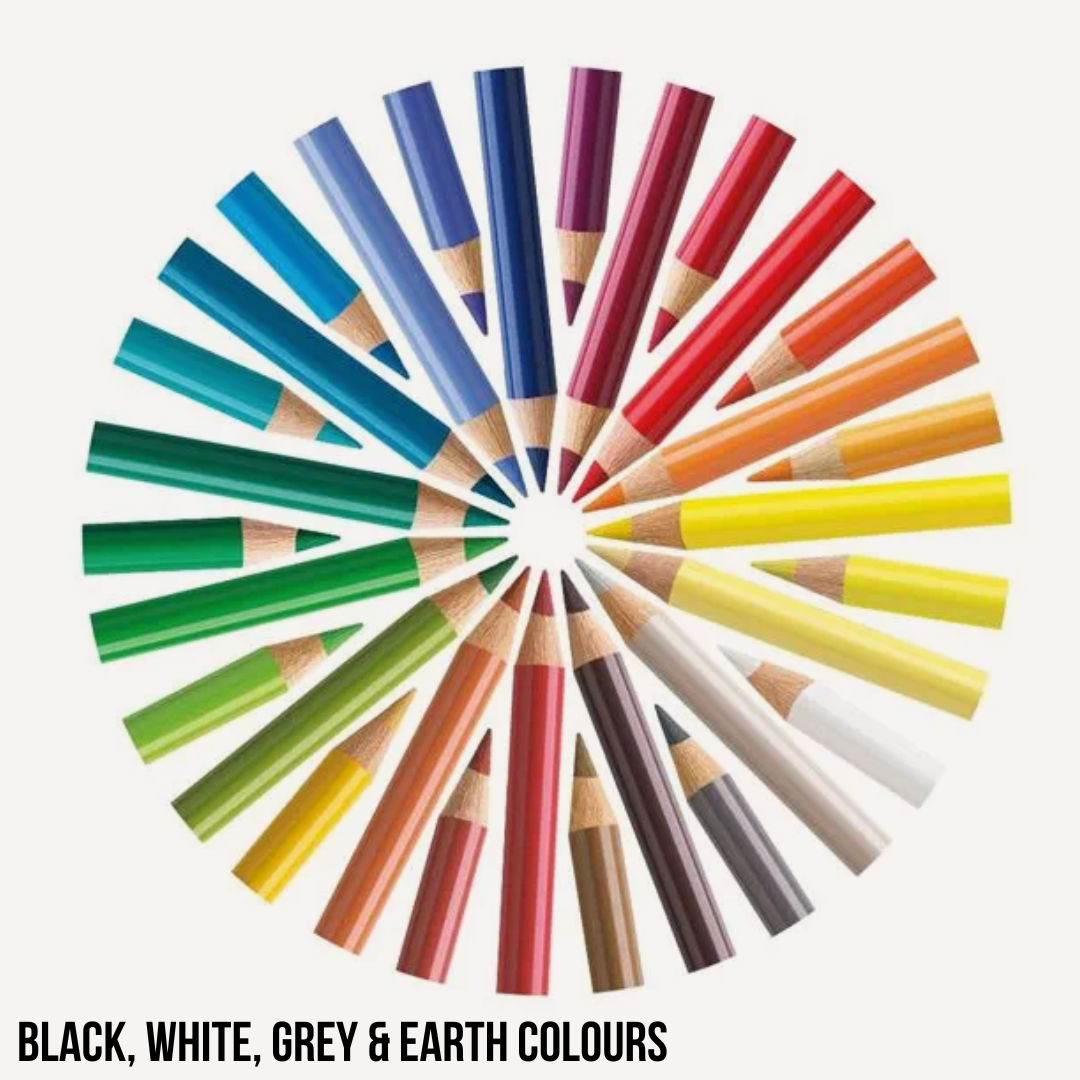 Faber-Castell Polychromos Colour Pencils (Black, White, Earth & Neutrals)