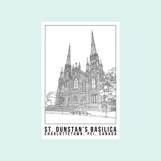 St. Dunstan's Basilica, Charlottetown PEI Post Card