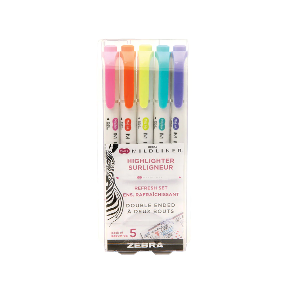 Zebra Mildliner 5 Colour Set - Refresh